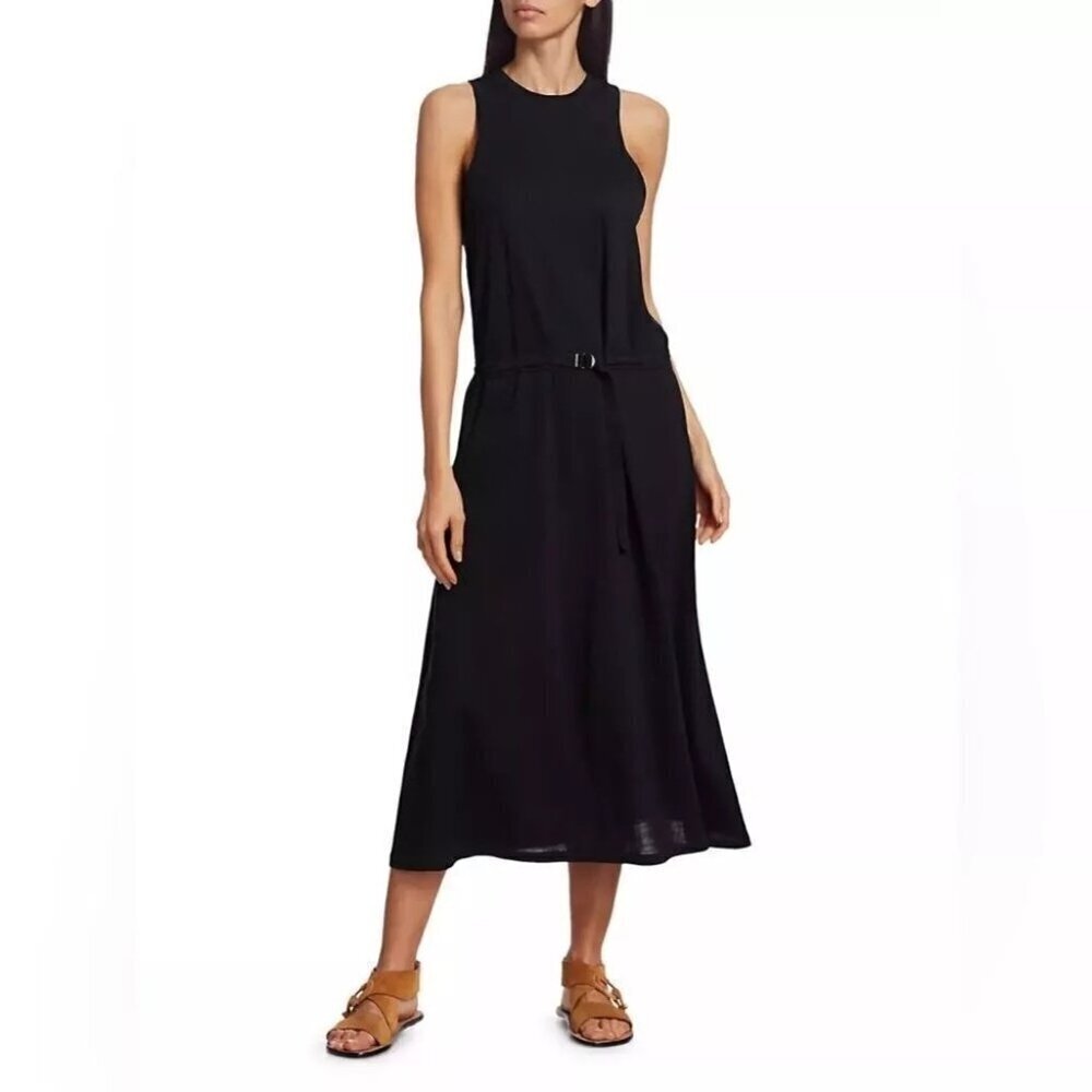 Rag & Bone Rower Belted Midi Dress NEW with Tags Black Color Size Large Ladies
